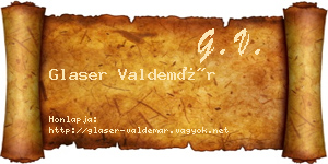 Glaser Valdemár névjegykártya
